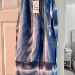 Lemlem Blue and White Striped Skirt